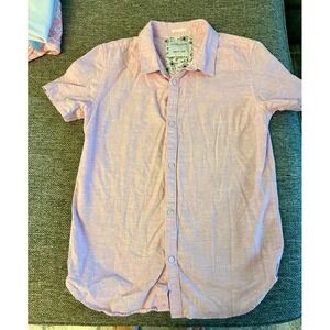 Denim and flower Ricky Singh BOYS size 11/12 casual button down in pink‎ EUC
